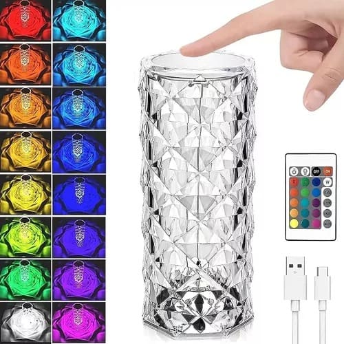 LAPARA RGB DE CRISTAL CON MULTIPLES MODO